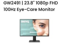 BenQ GW2491 23.8” 1080p FHD 100Hz IPS Eye-Care Monitor, HDMI, DisplayPort, 1080x picture