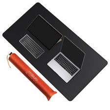 Black XXL Extra Large PU Leather Desk Pad Protector Mat Blotter 43x24 Inch picture
