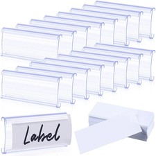 100 Pcs Wire Shelf Clips Label Holder Plastic Shelf Tags for Wire Shelving Label picture