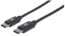 Manhattan USB-C to USB-C Cable, 2m, Male to Male, Black, 5 Gbps (USB 3.2 Gen1 ak picture