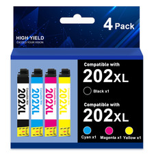 T202 202XL Ink Replacement for Epson 202 XL XP-5100 WF-2860 Printers (4 Pack) picture