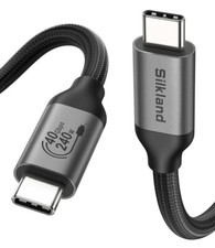 Silkland USB 4 Cable for Thunderbolt 4 Cable 40 Gbps 240W Fast Charging 1FT, 8K@ picture