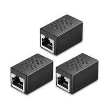EZYUMM 3 Pack Ethernet Coupler, Premium Gold Plated Extender, Black picture