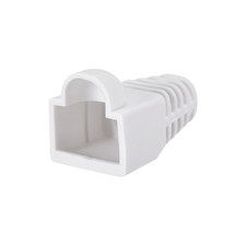 6mm Hole Dia White RJ45 Boots Cover Anti-Dust for Cable CAT5e CAT6e 50Pcs picture