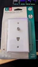 New GE Coax and Phone Wall  Jack - White with cables picture