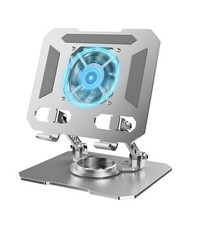 360 Rotate Adjustable Silver Cooling Stand for Tablet Small Laptop Turbo Fan picture