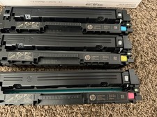 New HP 202X CF500XM Yellow Cyan and Magenta High Yield Toner Cartridges LOT OF 3 picture