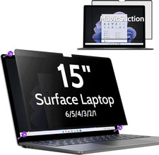 Peslv Privacy Screen for 15 Inch Surface Laptop 6/5/4/3/2/1, Magicsuction™ Remov picture