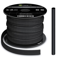 GEARit 100ft Black 1/4 Inch PET Expandable Cable Management Sleeve Wire Loom Cor picture