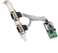 SI-MPE15046 2 Port Serial DB9 Mini PCIe Expansion Card RS-232 6650 UART XR17V352 picture