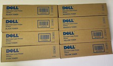 NIB Lot of 8 Dell 3010cn Toner 2 Each Black Cyan Yellow Magenta picture