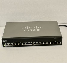 Cisco SG100-16 V2 16-Port Gigabit Ethernet Unmanaged Switch Tested w/ Power Cord picture