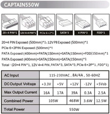 CAPTAIN550 ATX Power Supply with All Black Cables picture