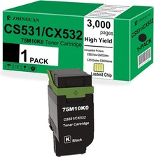 75M10K0 Black Toner Cartridge for Lexmark CS531/CX532/CS531dw/CS632dwe/CX532adwe picture