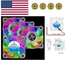 40mm RGB Fan 12V, LED Colorful 3D Printer Micro 12 Volt Fans 4010 Hydraulic B... picture