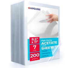 Clear Acetate Sheets 8.5 x 11 Inch 7 Mil 200 Pack Overhead Projector picture