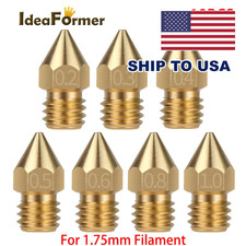 10Pcs 3D Printer MK8 Brass Nozzle 0.2/0.3/0.4/0.5Mm Extruder Print Head Nozzle f picture
