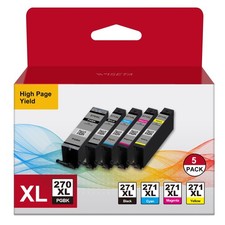 Wiseta PGI-270XL CLI-271XL 5 Color 5 Pack Ink Cartridge for Canon MG6820 MG5720 picture