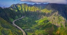 Landscape nature mountains highway forest oahu hawaii Custom Gaming Mat Desk picture