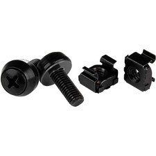 StarTech M6 x 12mm - Screws and Cage Nuts - 50 Pack, Black picture