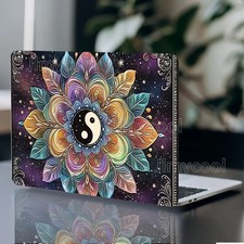2Pcs Yin Yang Floral Laptop Art Sticker Set Vivid Mandala Design Waterproof picture
