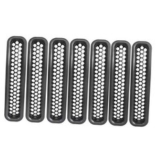 Wrangler Grill Mesh Inserts Front Grille Guard Cover Clip-in Matte Black for picture