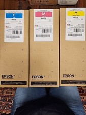 Lot of 3 Genuine Epson R02L C Y M Toner Cartridge Set for ET-8700 *NEW* | C1895 picture