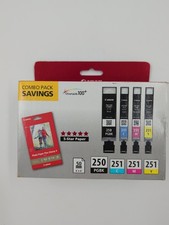 Canon PGI-250/CLI-251 Combo Pack Genuine OEM w/50 Sheets Photo Paper B/C/M/Y picture