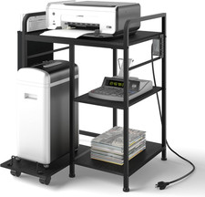 Home Printer Stand with Charging Station, 24X18 Inches Stands for Large Printer, picture