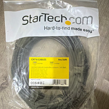 StarTech.com Cat6 Round Ethernet Patch Cable RJ-45 Male to Male 30ft Black picture