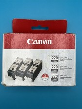 Canon PGI-220BK Black Ink Cartridge 3 Pack 2945B004 Genuine New Sealed Box picture