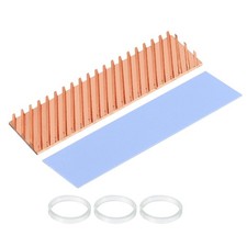 Copper Heatsink 70x20x4mm W Thermal Pad Rubber Ring for M.2 SSD Module 1 Set picture