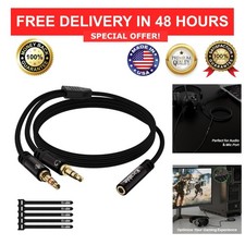 3.5mm Headphone Splitter Cable 3FT, 2-in-1 Audio Y Adapter for PC Laptop, CTIA picture