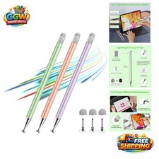 Lightweight 2-in-1 Stylus for Touchscreens: 3 Pack with Colorful Tips & Grip picture