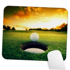 Golf Ball Near Hole Mouse Pad, Golf Course Sunset Custom Designs Art 078 picture