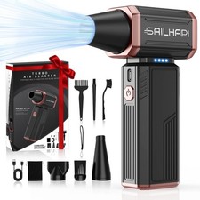 Electric Air Duster, 300000RPM High-Speed Cordless Blower for Barber with Var... picture
