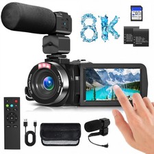 8K Video Camera 48MP UHD WiFi Vlogging Cameras for YouTube with 18X Black picture