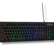 ONN Wired LED Backlit Gaming Keyboard Full Size Black 104 Keys USB Plug N Play picture