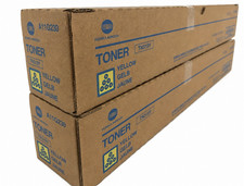 2 Genuine Konica Minolta TN512Y Yellow Toner, Brand New Sealed Box picture