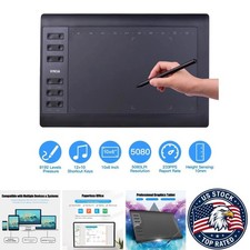 10x6 Inch Graphics Drawing Tablet 12 Express Keys - 8192 Pressure Levels - Black picture
