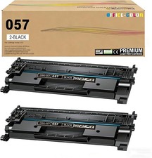 057 Black Toner Cartridge Compatible With Canon 2-Pack Chip Office-Color BN picture