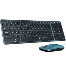 seenda Bluetooth Keyboard & Mouse for Apple Mac, SKM64-2 Rechargeable, Blue picture
