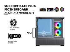 SV02 ATX Computer Gaming PC Case Mid Tower Black with 3 ARGB Fans SAMA picture
