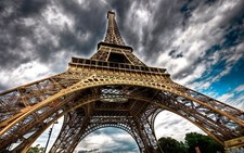 Landscape clouds eiffel tower paris france architecture Custom Gaming Mat Desk picture