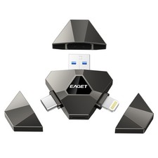 Eaget 128GB 256GB Apple MFi 3in1 USB 3.2 Flash Drive Apple Lightning Flash Drive picture