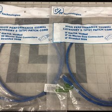 CP Technologies Category 6 Ethernet Patch Cord Blue (Lot of 2)(LNN10G) picture