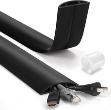 4Ft Cord Hider Floor, Heavy Duty Cord Covers for Wires on Floor, Black Floor picture