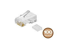 Monoprice 8P8C RJ45 Plug W/ Inserts for Solid Cat6 Ethernet Cable, 100 pcs/pack picture