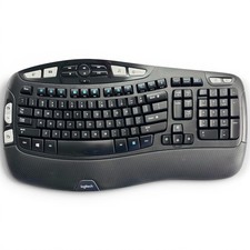 Logitech K350 Wireless Wave Ergonomic Keyboard w/ USB Unifying Receiver TESTED picture