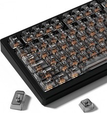 Black Clear Keyboard Keycaps Transparent Crystal Jelly Set Cherry Profile MX picture